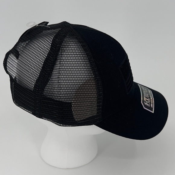 NWT Highland Tactical USA American Flag Black Trucker Mesh Adjustable Cap Hat - Picture 6 of 8